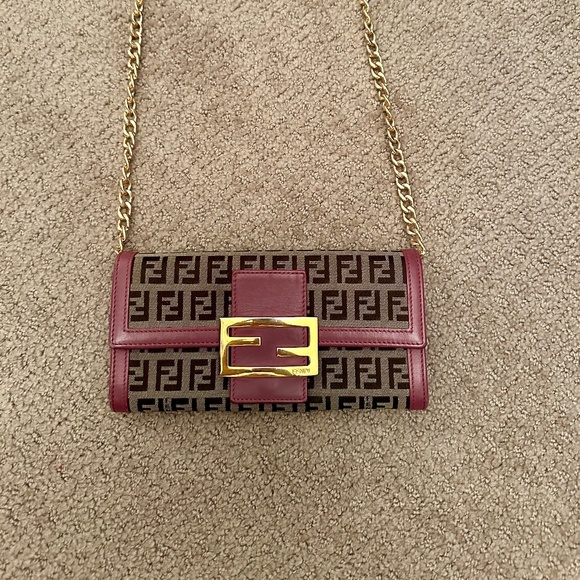 FENDI Zucchino Canvas Pink Leather Bifold Long Wallet great for Spring! - Picture 11 of 16